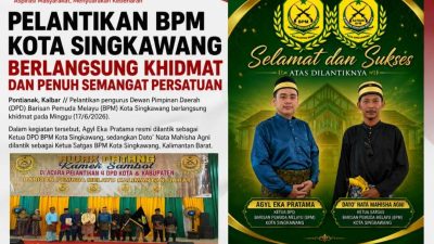 Pelantikan BPM Kota Singkawang Berlangsung Khidmat dan Penuh Semangat Persatuan