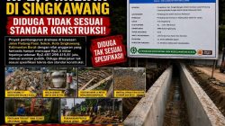 Proyek Drainase Rp2,4 Miliar di Singkawang Diduga Tidak Sesuai Standar Konstruksi