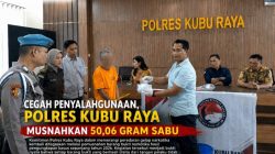 Cegah Penyalahgunaan, Polres Kubu Raya Musnahkan 50,06 Gram Sabu