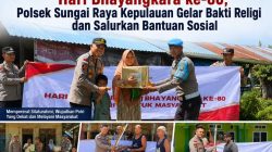 Hari Bhayangkara ke-80, Polsek Sungai Raya Kepulauan Gelar Bakti Religi dan Salurkan Bantuan Sosial
