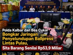 Polda Kalbar dan Bea Cukai Bongkar Jaringan Penyelundupan Ballpress Lintas Pulau, Sita Barang Senilai Rp53,9 Miliar