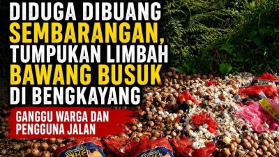 Diduga Dibuang Sembarangan, Tumpukan Limbah Bawang Busuk di Bengkayang Ganggu Warga dan Pengguna Jalan