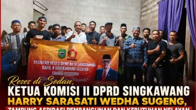 Reses di Sedau, Ketua Komisi II DPRD Singkawang Harry Sarasati Wedha Sugeng,Tampung Aspirasi Pembangunan dan Kebutuhan Nelayan