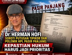 Dr. Herman Hofi Soroti Putusan Tipikor dan Polemik HPL Pasir Panjang: Kepastian Hukum Harus Jadi Prioritas