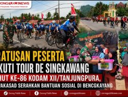Ratusan Peserta Ikuti Tour de Singkawang HUT ke-86 Kodam XII/Tanjungpura, Wakasad Serahkan Bantuan Sosial di Bengkayang