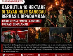 Karhutla 10 Hektare di Tayan Hilir Sanggau Berhasil Dipadamkan, Dandim 1204 Pimpin Langsung Operasi Semalaman