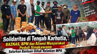 Solidaritas di Tengah Karhutla, BAZNAS, BPM dan Aliansi Masyarakat Peduli Singkawang Salurkan Bantuan Untuk Relawan MPA