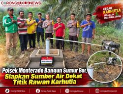 Polsek Monterado Bangun Sumur Bor, Siapkan Sumber Air Dekat Titik Rawan Karhutla