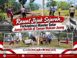 Rawat Jejak Sejarah, Forkopimca Mandor Gelar Jumat Bersih di Taman Makam Juang