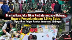 Manfaatkan Jalur Tikus Perbatasan Jagoi Babang, Upaya Penyelundupan 1,9 Kg Sabu Digagalkan Satgas Pamtas Yonarmed 19/Bogani